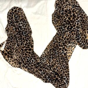 Chicos soft, dressy scarf. Leopard print- black, beige and brown.
